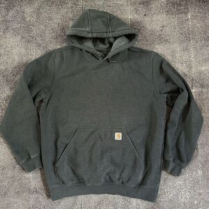 Men's Carhartt Loose Fit Midweight Dark Gray Hoodie Pullover Sweatshirt Sz Large